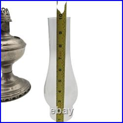 Vintage Aladdin Model No. 11 Nickel Kerosene Oil Lamp With Glass Chimney