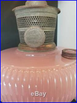 Vintage Aladdin Moonstone Rose Vertique Kerosene Oil Lamp B-87 NU Type