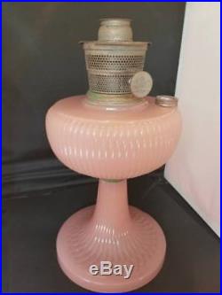 Vintage Aladdin Moonstone Rose Vertique Kerosene Oil Lamp B-87 NU Type