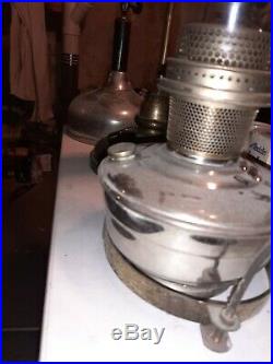 Vintage Aladdin Nickel Plated Kerosene Lamp -Model 12, coleman quik-lite + xtras