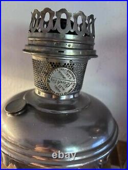 Vintage Aladdin Nickel Plated Oil Lamps No. 9 & No. 11 Lot of 2 r3s5