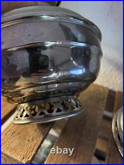 Vintage Aladdin Nickel Plated Oil Lamps No. 9 & No. 11 Lot of 2 r3s5