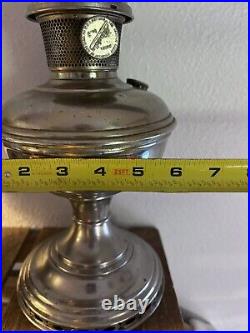 Vintage Aladdin Nickel Plated Oil Lamps No. 9 & No. 11 Lot of 2 r3s5