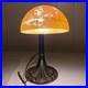 Vintage Aladdin No. 50 Gooseneck Desk Lamp Cast Iron Base Reverse Painted Shade