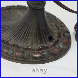 Vintage Aladdin No. 50 Gooseneck Desk Lamp Cast Iron Base Reverse Painted Shade
