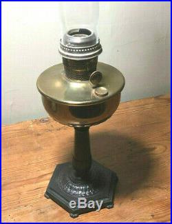 Vintage Aladdin Nu Model B Center Draft Kerosene Mantle Lamp Brass With Chimney