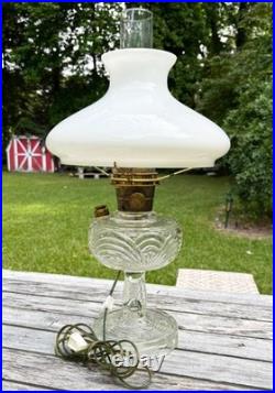 Vintage Aladdin Nu-Type Model A Electrified Oil Lamp with shade Mantle Lamp Co