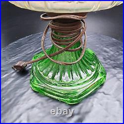 Vintage Aladdin Nu-Type Model B Burner Antique Oil Lamp Green Clear Glass