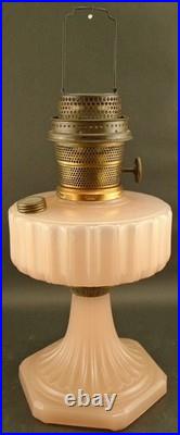 Vintage Aladdin Nu-Type Model B Corinthian Rose Pink Moonstone Oil Lamp VGC