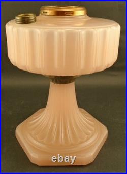 Vintage Aladdin Nu-Type Model B Corinthian Rose Pink Moonstone Oil Lamp VGC