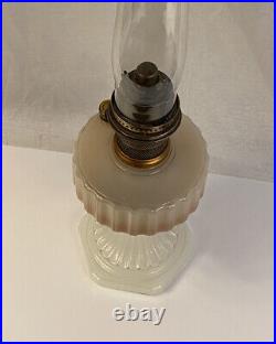 Vintage Aladdin Nu Type Model B Kerosine Oil Lamp. 1930s. Milk Glass with Pyrex