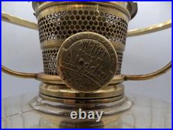 Vintage Aladdin Nu-Type Model B Table Lamp Brass Amber Glass Round Base TM6