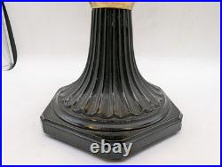 Vintage Aladdin Nu-Type Model B Table Lamp Brass Amber Glass Round Base TM6