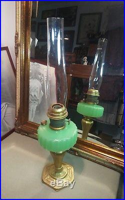 Vintage Aladdin Nu-type Model B Jadeite Oil/kerosene Lamp Excellent Condition