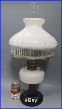Vintage Aladdin Nutype Model B Amethyst Base Milk Glass Shade Kerosene Lamp yqz