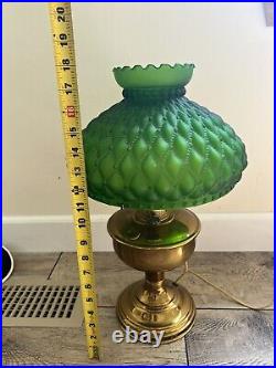 Vintage Aladdin Oil Hurricane Lamp Green- READ DESCRIPTION- Antique
