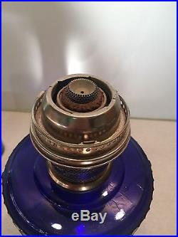Vintage Aladdin Oil Kerosene Lamp Cobalt Blue Lincoln Drapes Reproduction