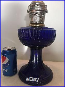 Vintage Aladdin Oil Kerosene Lamp Cobalt Blue Lincoln Drapes Reproduction NoResv