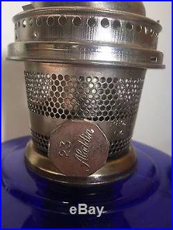 Vintage Aladdin Oil Kerosene Lamp Cobalt Blue Lincoln Drapes Reproduction NoResv