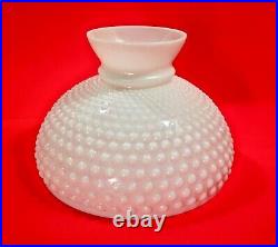 Vintage Aladdin Oil Kerosene Lamp Milk White Hobnail 9 3/4 Glass Shade Nice One