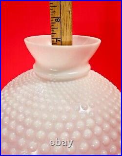 Vintage Aladdin Oil Kerosene Lamp Milk White Hobnail 9 3/4 Glass Shade Nice One
