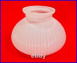 Vintage Aladdin Oil Kerosene Lamp Milk White Ribbed 6 1/2 Glass Shade Nice One