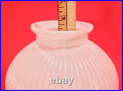 Vintage Aladdin Oil Kerosene Lamp Milk White Ribbed 6 1/2 Glass Shade Nice One