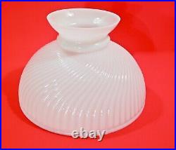 Vintage Aladdin Oil Kerosene Lamp Milk White Swirl 10 Glass Shade Nice One