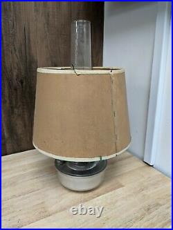 Vintage Aladdin Oil Kerosene Lamp Model 23 Metal Base Tan Shade