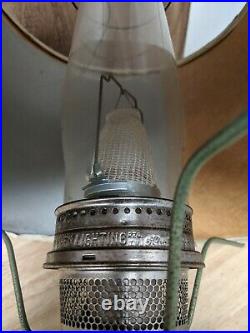 Vintage Aladdin Oil Kerosene Lamp Model 23 Metal Base Tan Shade