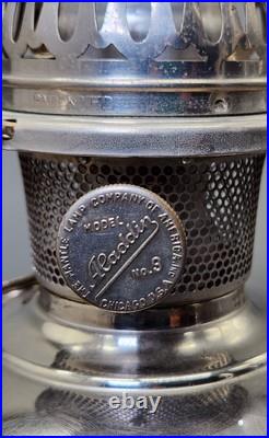 Vintage Aladdin Oil Lamp #9 Lincoln Drape Shade #501-9 Mantle Lamp Co of America