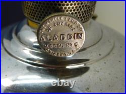 Vintage Aladdin Oil Lamp, Chrome Brass, Model No. 6