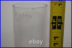 Vintage Aladdin Oil Lamp Lox-On Glass 3 LINE LOGO Chimney in Original Box