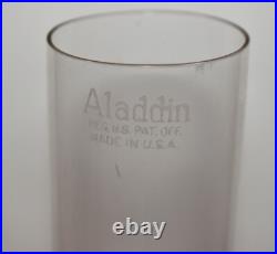 Vintage Aladdin Oil Lamp Lox-On Glass 3 LINE LOGO Chimney in Original Box