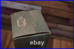 Vintage Aladdin Oil Lamp Lox-On Glass 3 LINE LOGO Chimney in Original Box