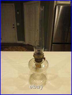 Vintage Aladdin Oil Lamp Model B Clear Glass with Chimney