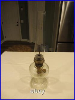 Vintage Aladdin Oil Lamp Model B Clear Glass with Chimney
