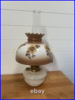 Vintage Aladdin Oil Lamp Model B Sunflowers