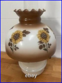 Vintage Aladdin Oil Lamp Model B Sunflowers