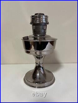 Vintage Aladdin Oil Lamp No 21 Nickel Plated, 12 Tall