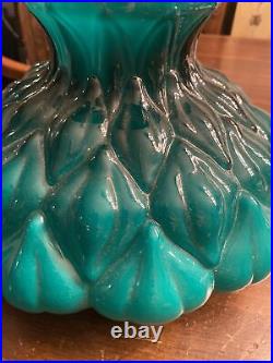 Vintage Aladdin Oil Lamp Shade Emerald Green Artichoke 10
