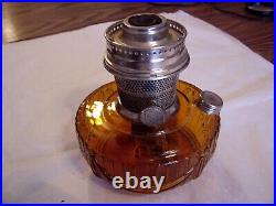 Vintage Aladdin Oil Lamp Short Amber Glass Lincoln Drape Model B Nu-type Burner