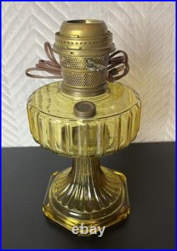 Vintage Aladdin Oil Lamp Works Amber Brown Glass Home Table Decor USA Cottage
