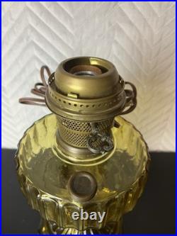 Vintage Aladdin Oil Lamp Works Amber Brown Glass Home Table Decor USA Cottage