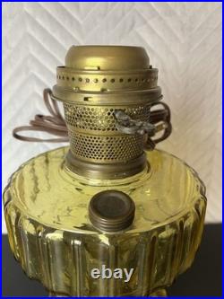 Vintage Aladdin Oil Lamp Works Amber Brown Glass Home Table Decor USA Cottage