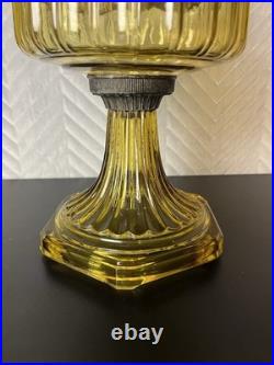 Vintage Aladdin Oil Lamp Works Amber Brown Glass Home Table Decor USA Cottage