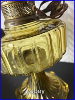 Vintage Aladdin Oil Lamp Works Amber Brown Glass Home Table Decor USA Cottage