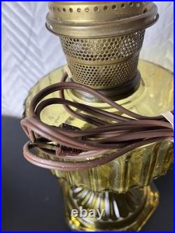 Vintage Aladdin Oil Lamp Works Amber Brown Glass Home Table Decor USA Cottage