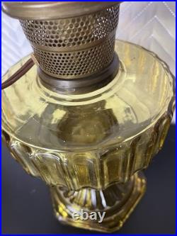 Vintage Aladdin Oil Lamp Works Amber Brown Glass Home Table Decor USA Cottage