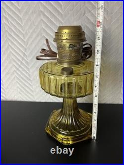 Vintage Aladdin Oil Lamp Works Amber Brown Glass Home Table Decor USA Cottage